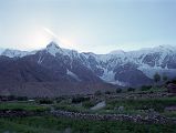 04 Nanga Parbat Rupal And East Faces, Rakhiot Peak, And Chongra Peaks From Tarashing At Sunset At sunset from Tarashing, Nanga Parbat Rupal and East Faces, Rakhiot Peak, and Chongra Peaks were backlit by the sun.